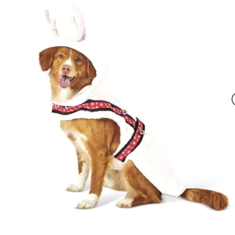 Dog X-LARGE Costume White Reindeer Costume Hoodie Halloween Christmas Wondershop